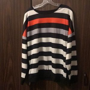 Sassy contrast striped long-sleeve tee, XL NWT